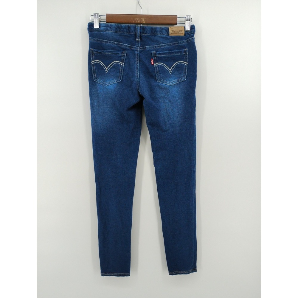 Levis 511 Slim Girls Blue Stretch Straight Denim Jeans Pants Sz 14R - Picture 3 of 10
